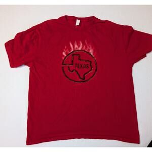 Men's XL Red Texas T-shirt State Outline